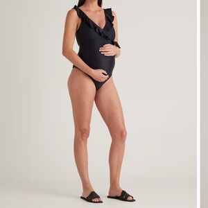 Kindred Bravely Black Ruffle One Piece Swimsuit